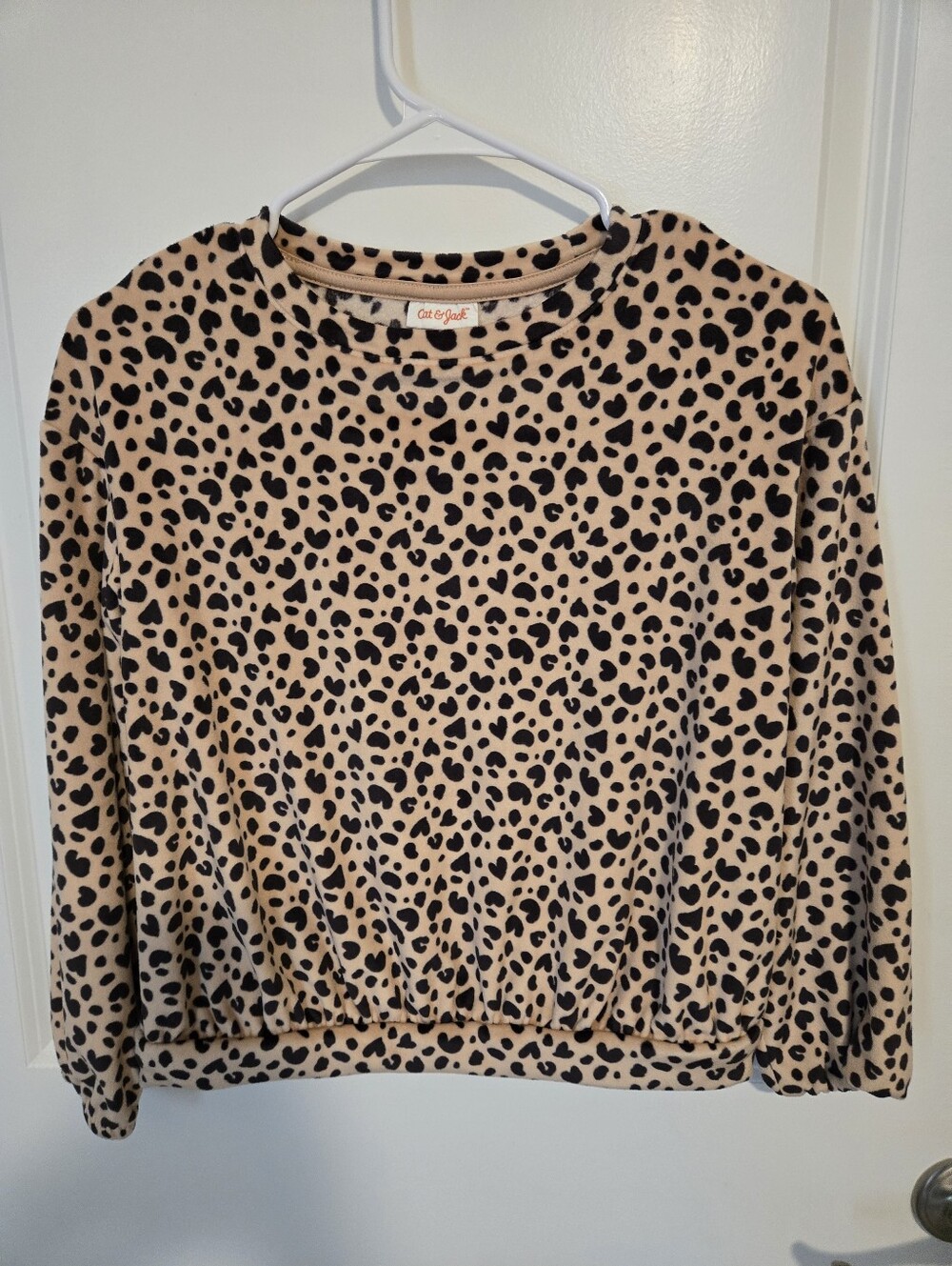 Cat & Jack Girl's Beige Leopard Print Long Sleeve 2 Pc Set
